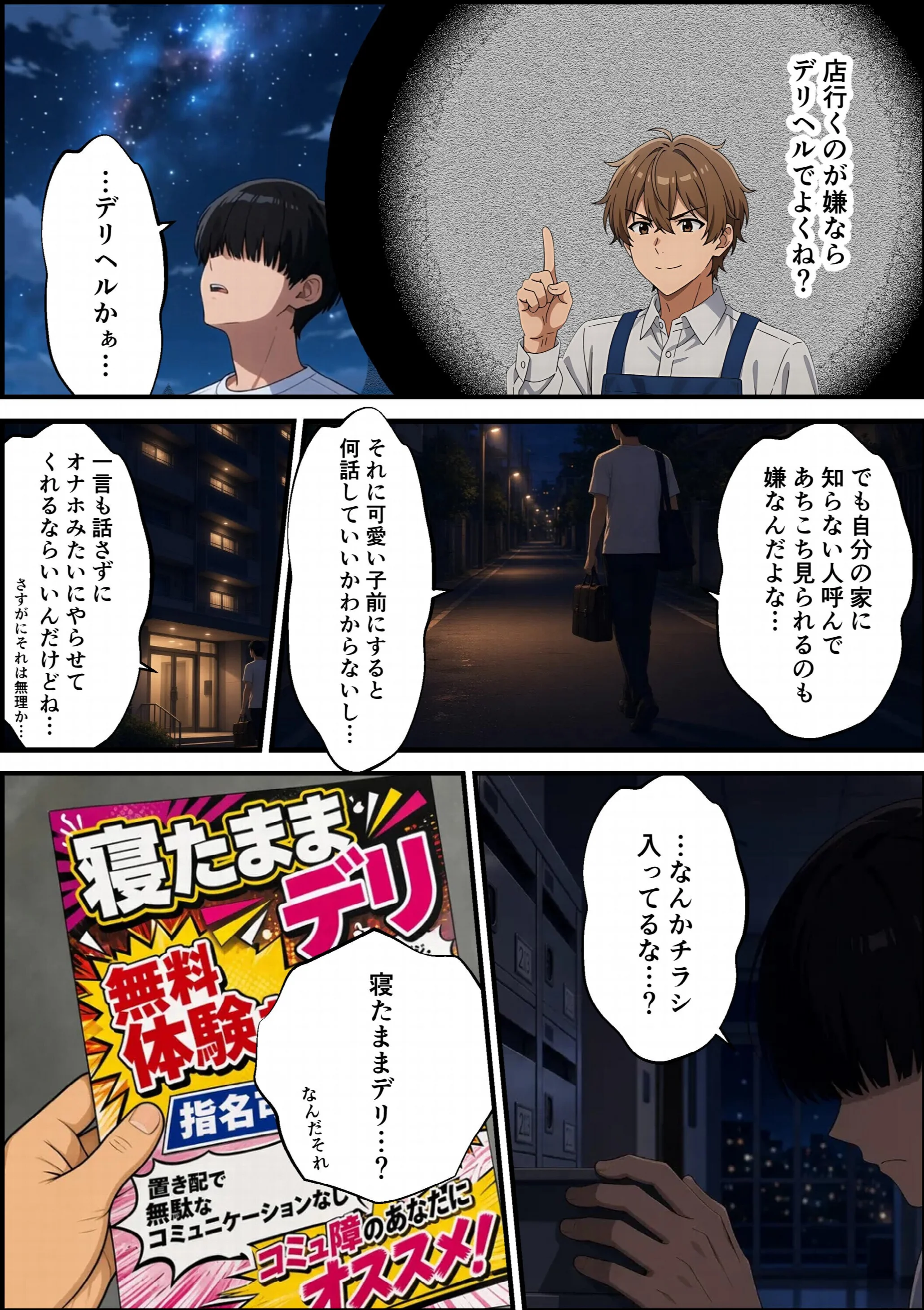 寝たままデリ 〜コミュ障が置き配された女の子で童貞卒業するようです〜ページ6