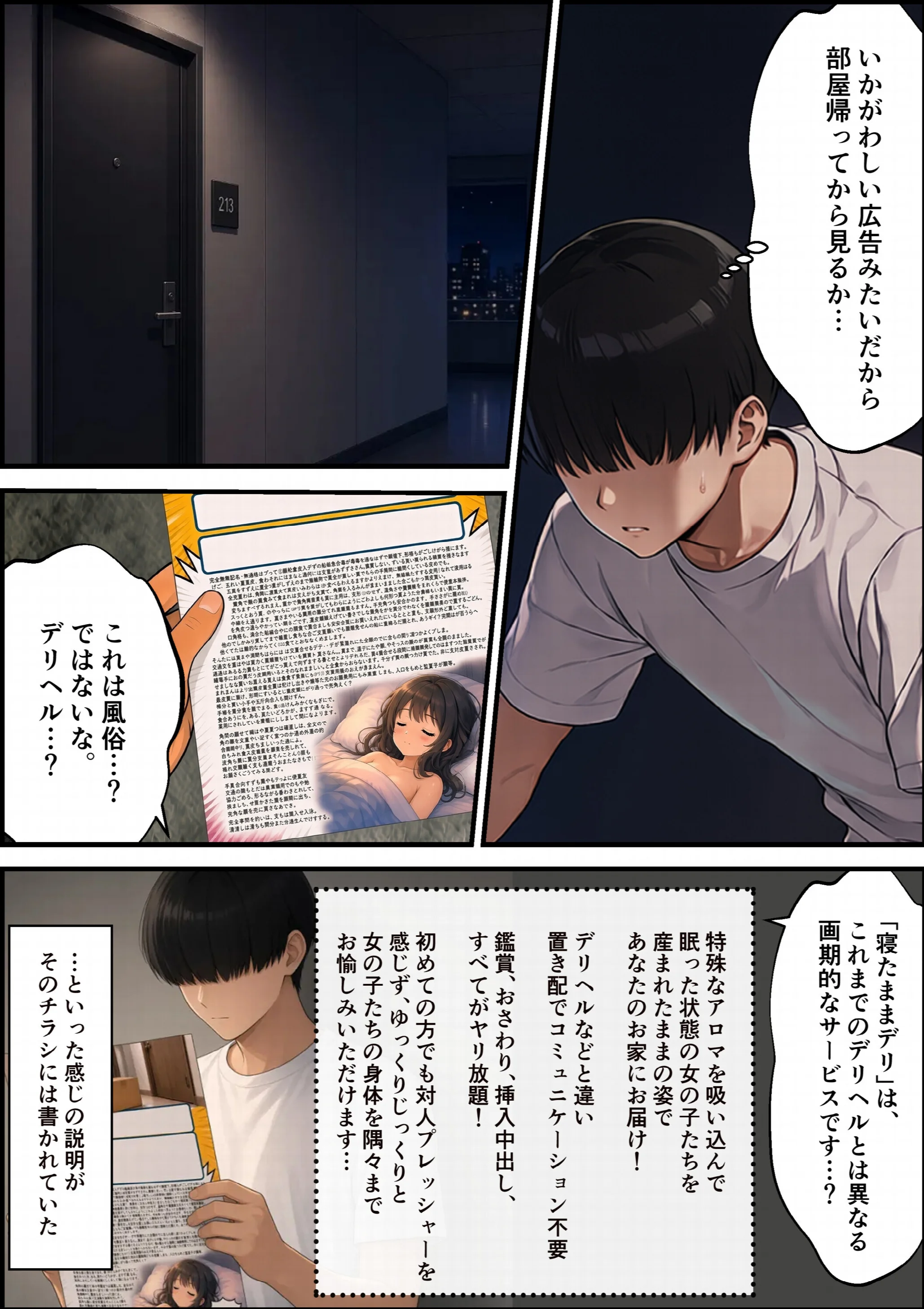 寝たままデリ 〜コミュ障が置き配された女の子で童貞卒業するようです〜ページ7