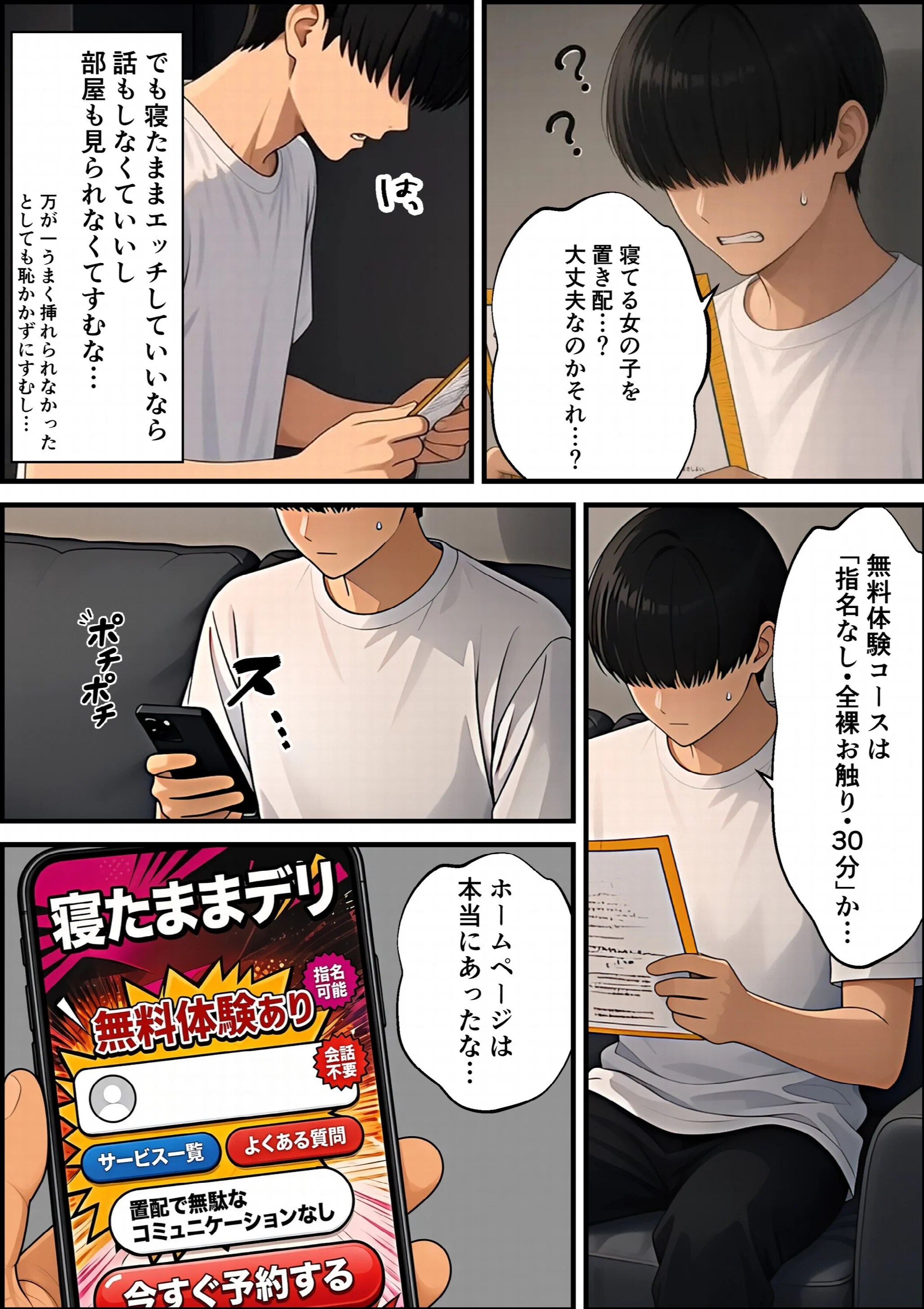 寝たままデリ 〜コミュ障が置き配された女の子で童貞卒業するようです〜ページ8