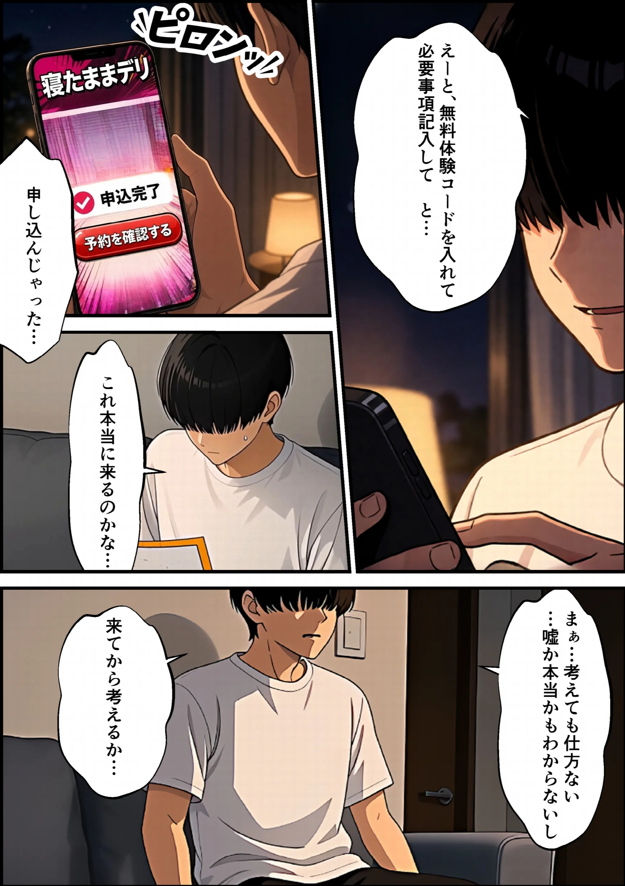寝たままデリ 〜コミュ障が置き配された女の子で童貞卒業するようです〜ページ9