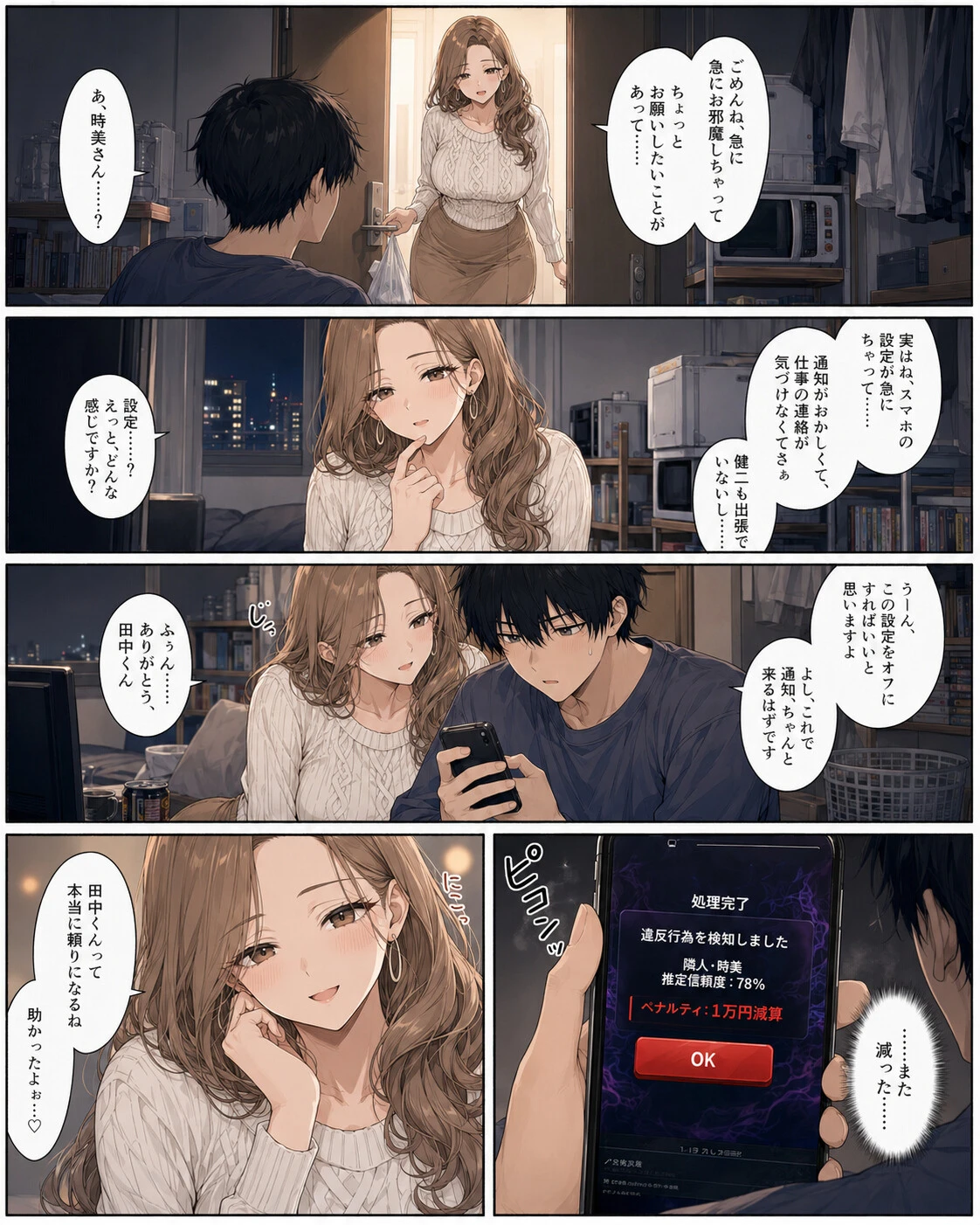 押すたび、1万円消えるボタン…その度に隣の人妻が誘惑してくる。ページ9